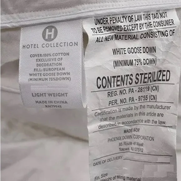 Hotel Collection Goose down comforter light weight queen
